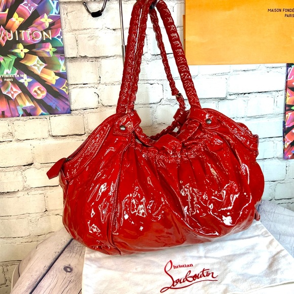 Christian Louboutin red patent leather shoulder bag - Picture 2 of 16